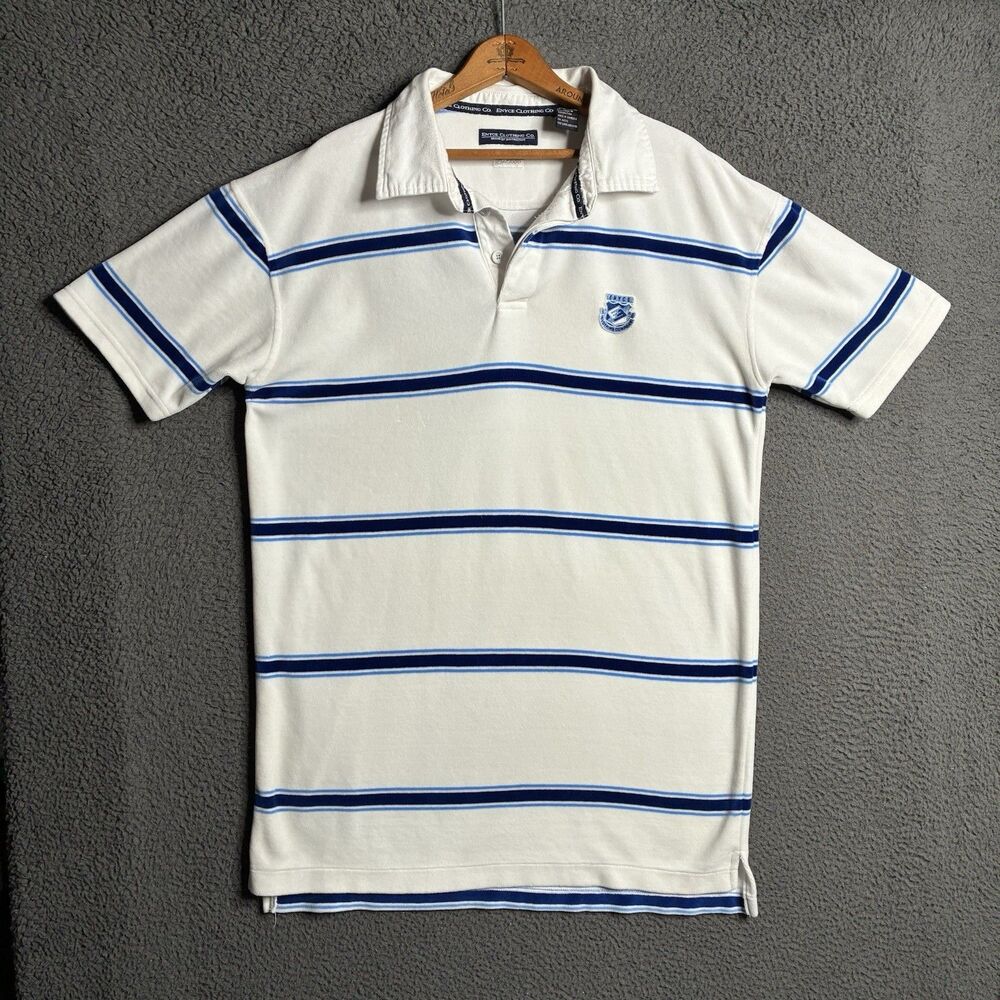 VTG Enyce Velour Polo Shirt 90s Y2K Striped Embroidered Logo XL Men's Hip Hop